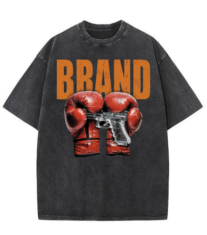 Washed Boxing Brand Streetwear Tee