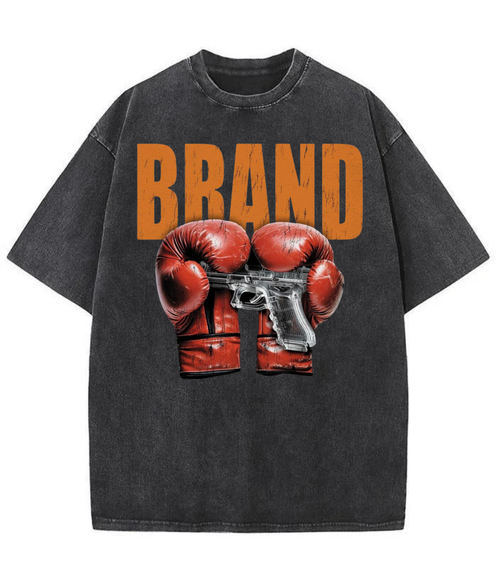 Washed Boxing Brand Streetwear Tee
