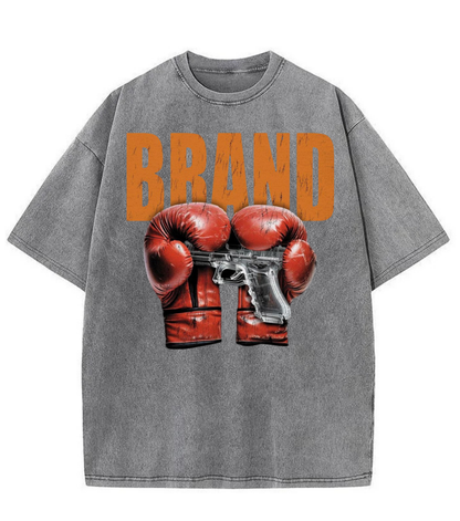 Washed Boxing Brand Streetwear Tee