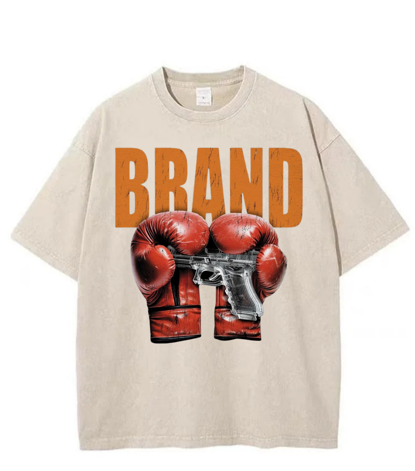 Washed Boxing Brand Streetwear Tee