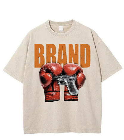 Washed Boxing Brand Streetwear Tee