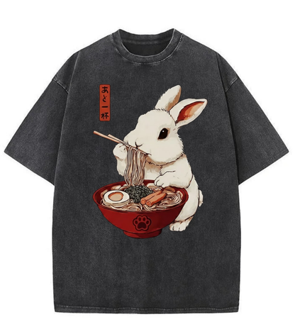 Washed Bunny Ramen Streetwear Tee