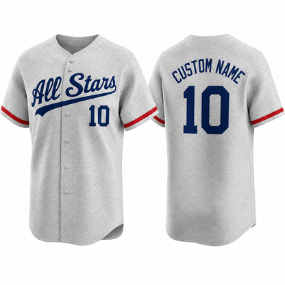 Personalized Baseball Jersey, Custom Name and Number Shirt, All Stars Team Jersey, Game Day Button Up Shirt, Sports Fan Jersey, Team Uniform