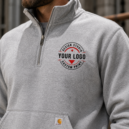 Custom Carhartt 1/4-Zip Sweatshirt with Logo – Midweight Mock Neck Workwear Pullover