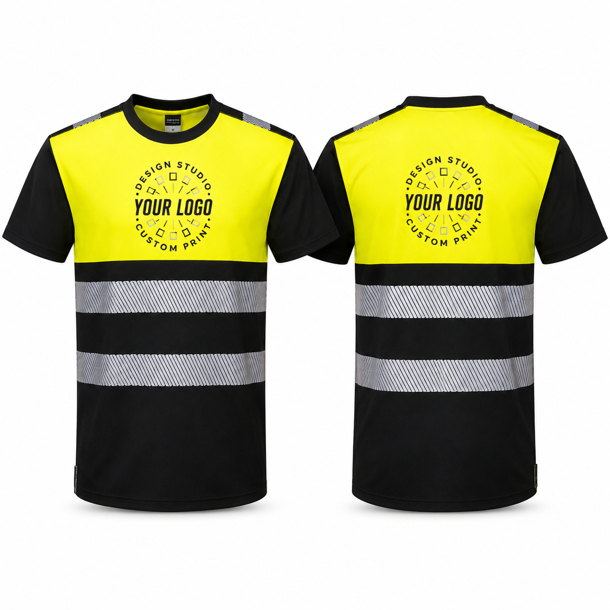 Custom High-Visibility Work T-Shirt with Logo – Reflective Safety Shirt for Outdoor Teams