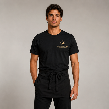 Restaurant Staff T-Shirt – Front & Back Logo Uniform Shirt for Cafe & Bar Crew