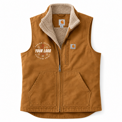 Custom Carhartt Sherpa-Lined Vest with Logo – Mock Neck Workwear Vest