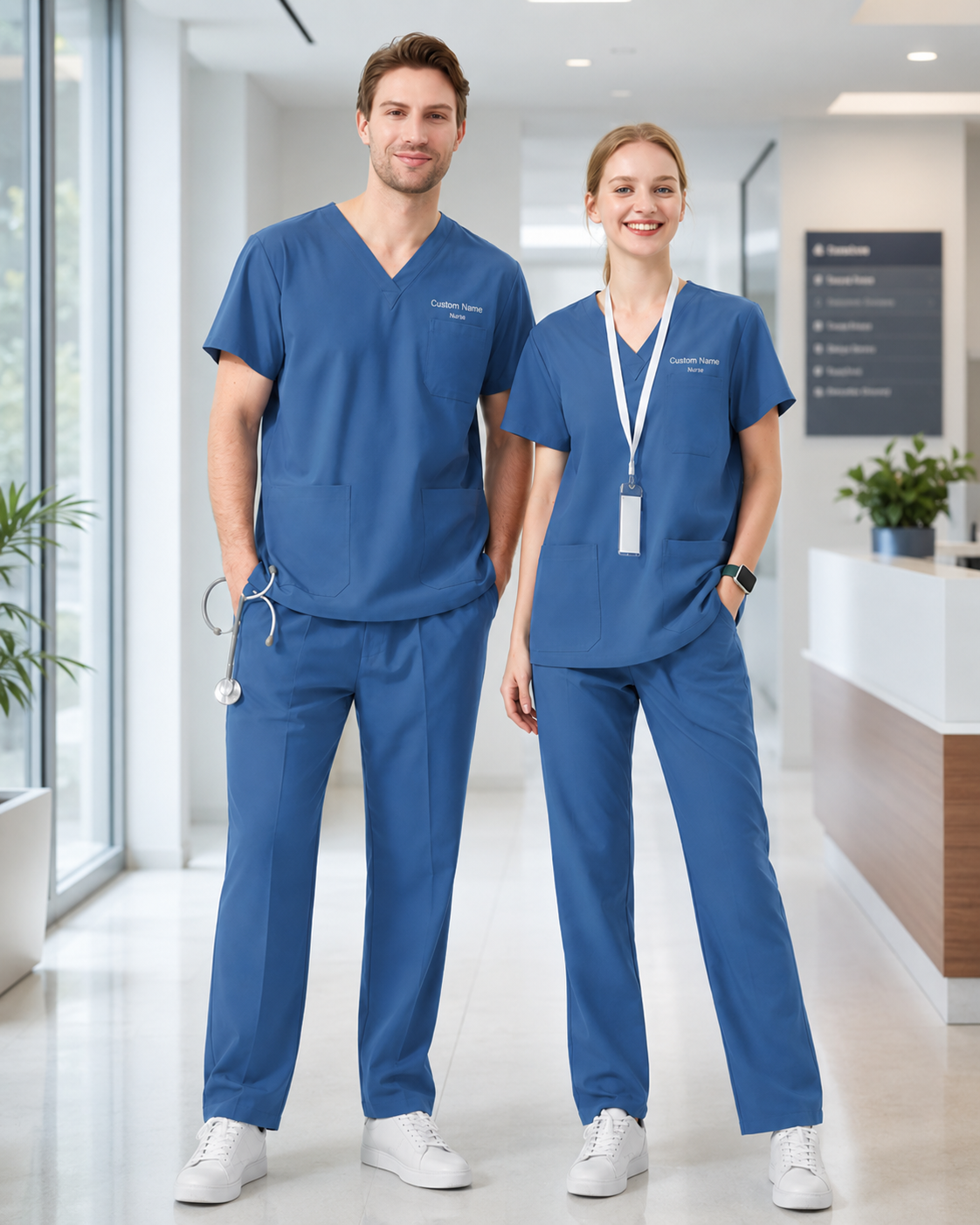 Personalized Medical Scrub Set – Embroidered Healthcare Uniform with Name or Logo