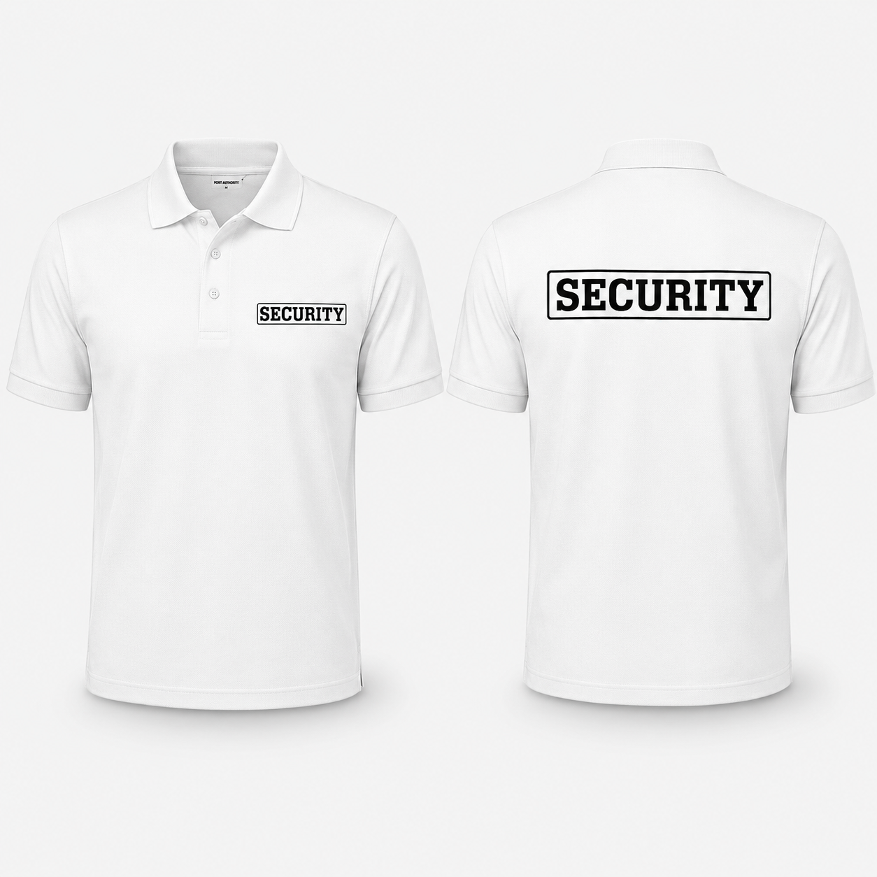 Security Polo Shirt with Front & Back Print – Professional Guard Uniform