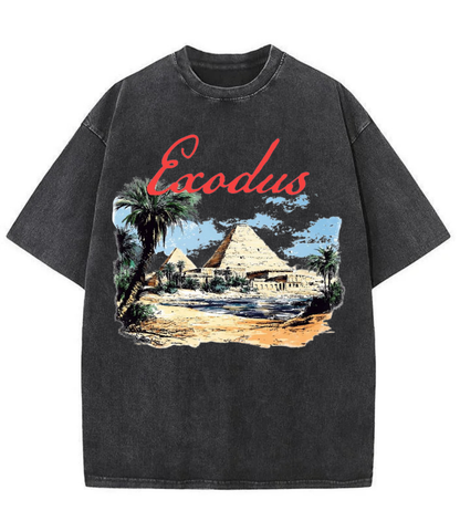 Washed Exodus Desert Graphic Streetwear Tee