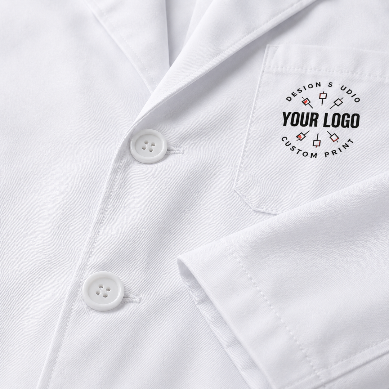 White Lab Coat with Name – Personalized Medical Coat for Doctors & Clinics