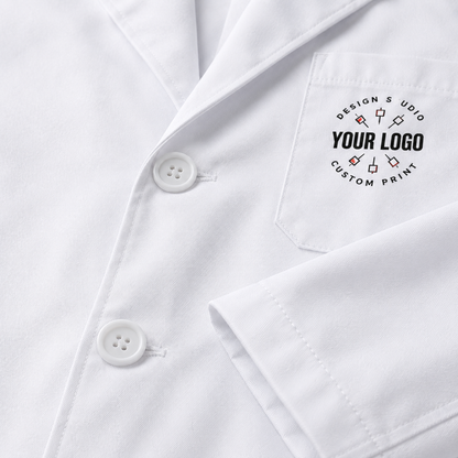 White Lab Coat with Name – Personalized Medical Coat for Doctors & Clinics