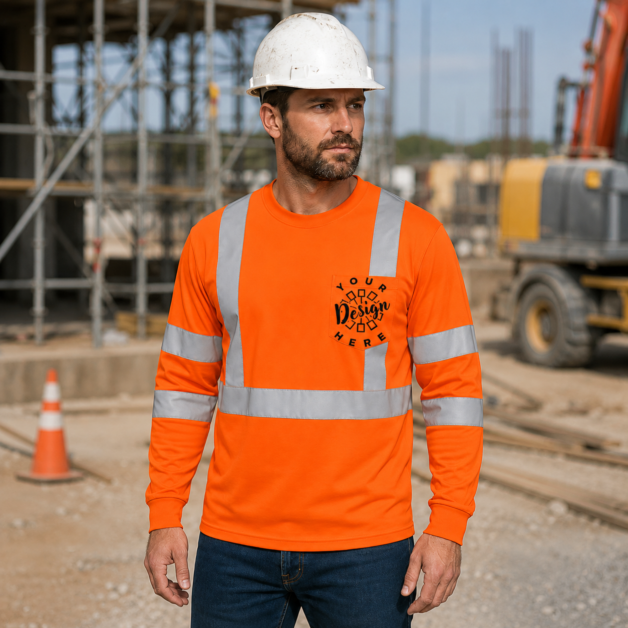 Custom ANSI Class 3 Safety Shirt with Logo – CornerStone CS203 Long Sleeve Hi-Vis Work Tee