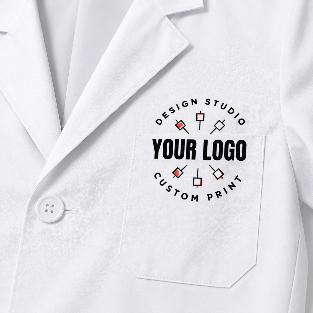 White Lab Coat with Name – Personalized Medical Coat for Doctors & Clinics