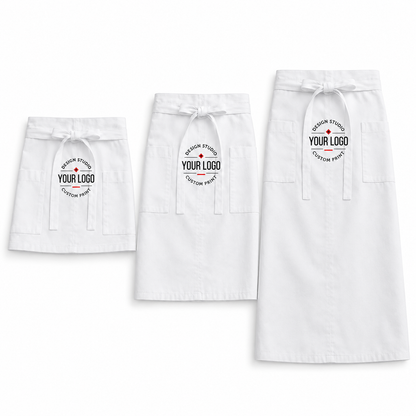Logo Waist Apron – Professional 3-Length Apron for Restaurants, Cafes & Salons