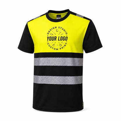 Custom High-Visibility Work T-Shirt with Logo – Reflective Safety Shirt for Outdoor Teams