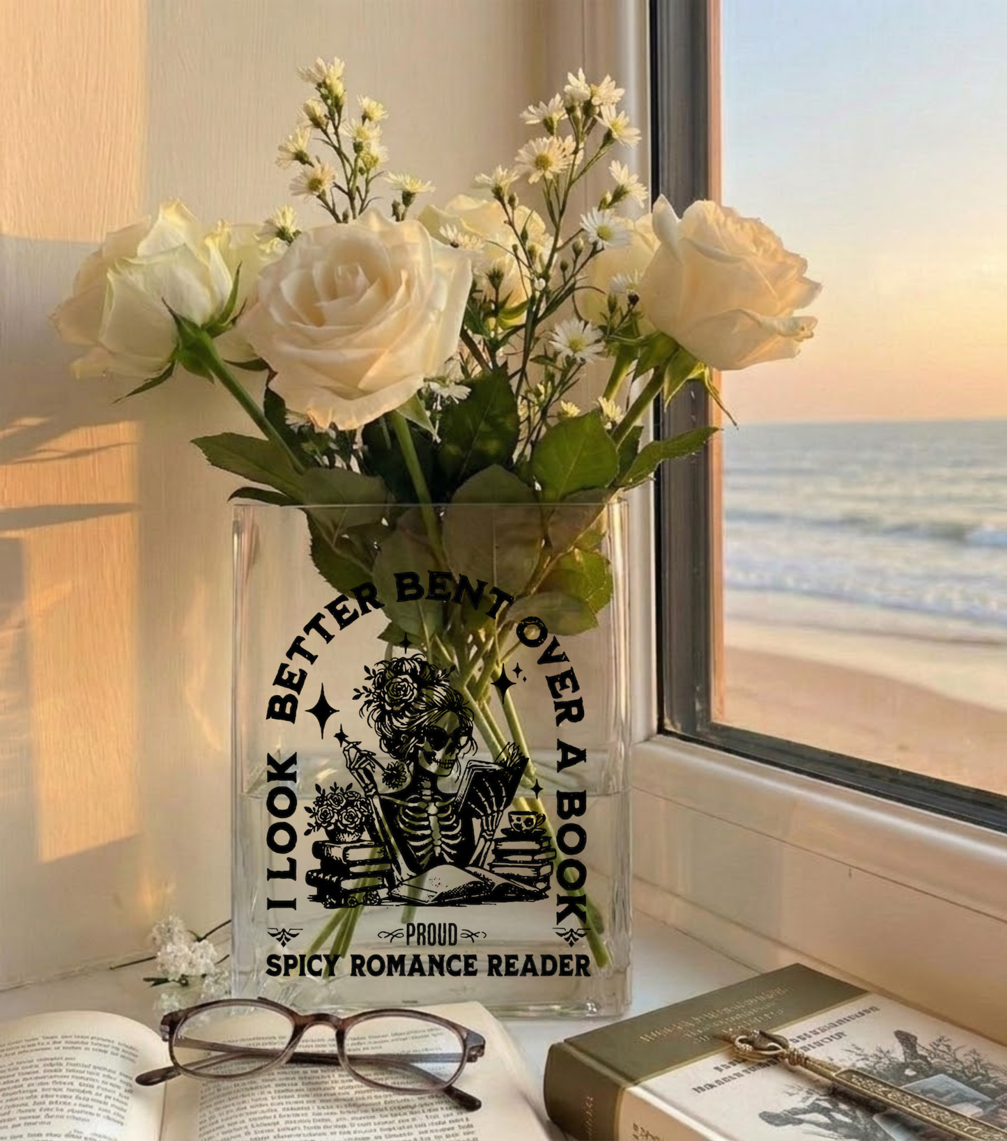 Spicy Romance Reader Acrylic Book Vase