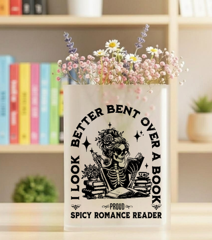 Spicy Romance Reader Acrylic Book Vase