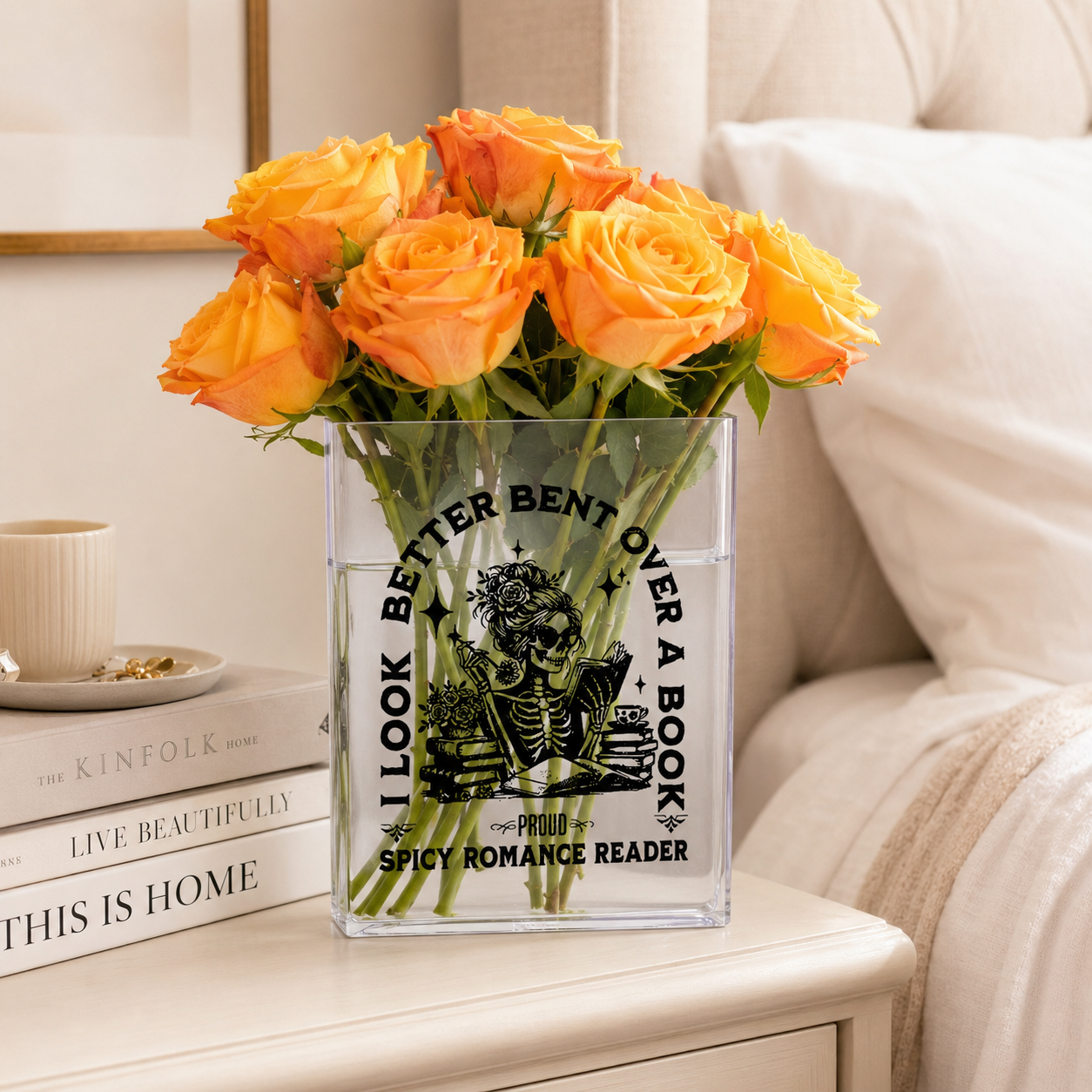 Spicy Romance Reader Acrylic Book Vase