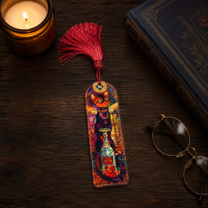 Stained Glass Cat Acrylic Suncatcher Bookmark