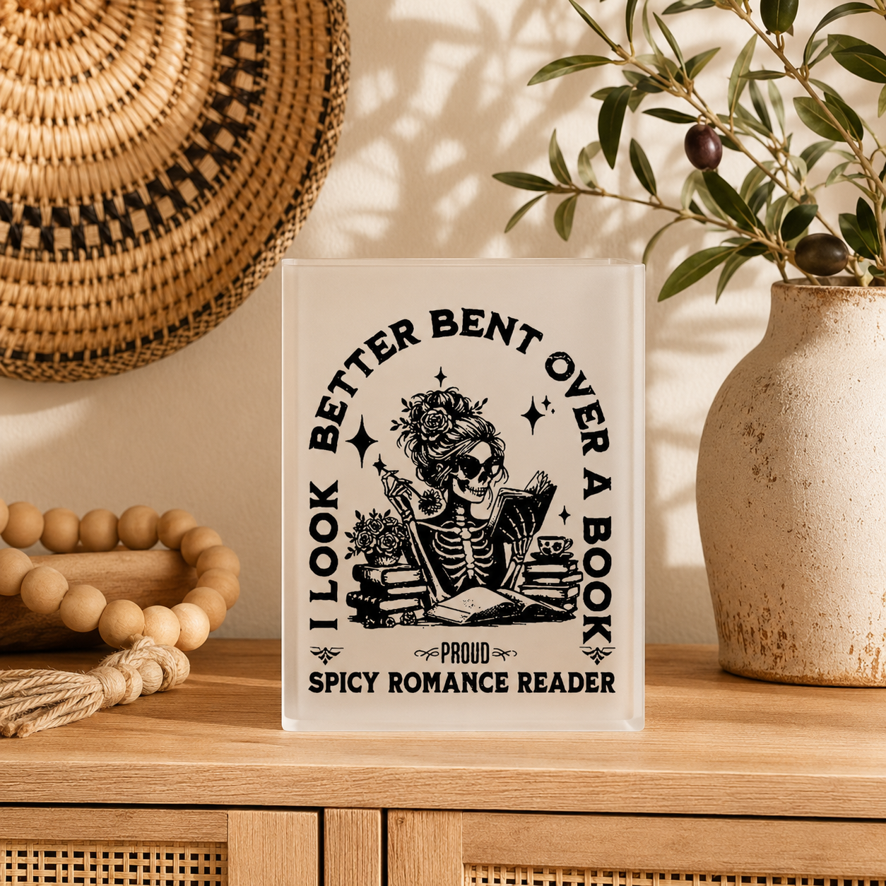 Spicy Romance Reader Acrylic Book Vase