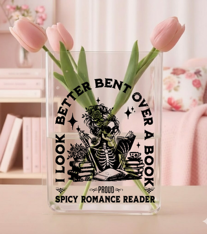 Spicy Romance Reader Acrylic Book Vase