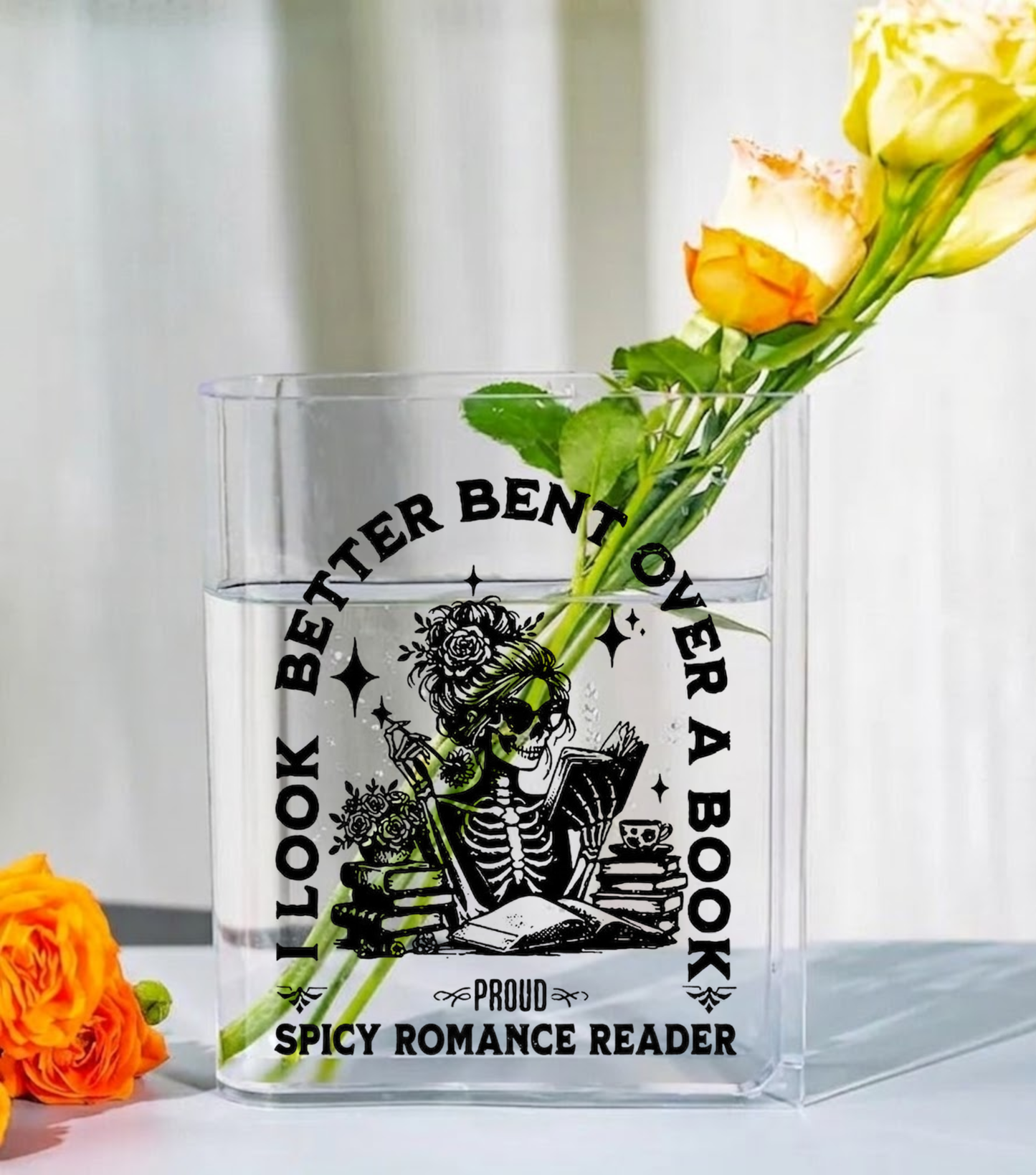 Spicy Romance Reader Acrylic Book Vase
