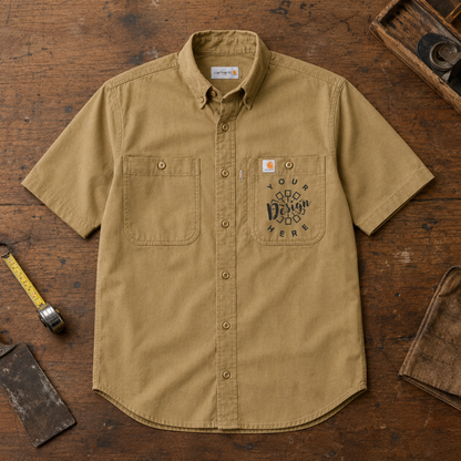 Carhartt Work Shirt with Logo – Short Sleeve Button-Down Uniform Shirt