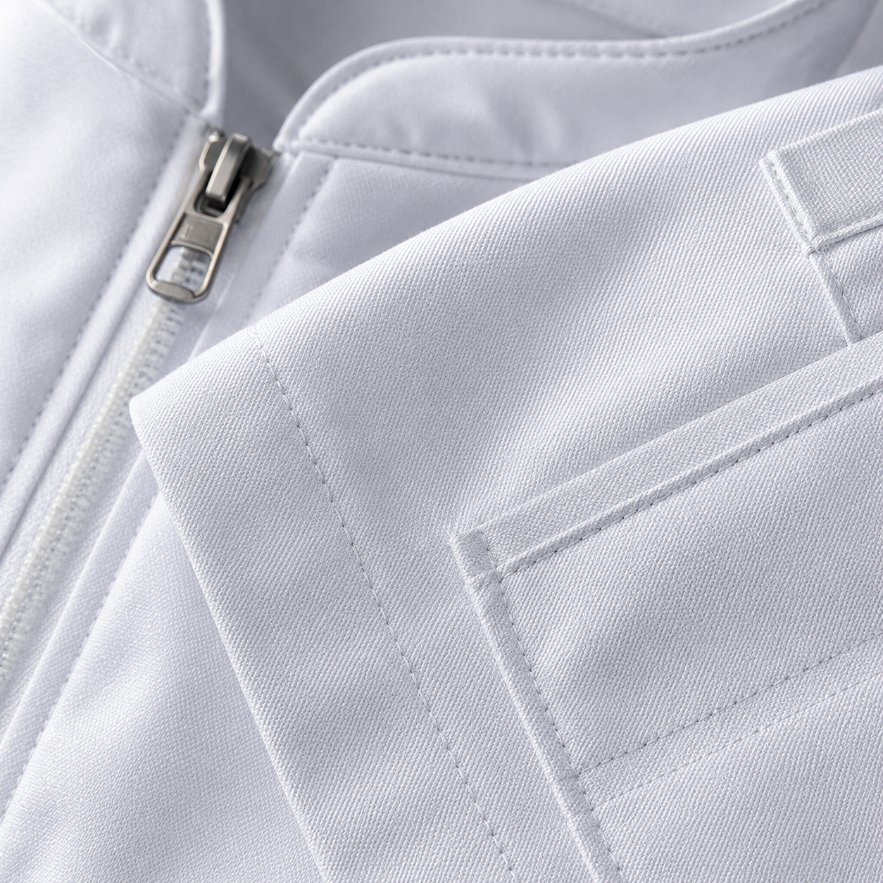 Unisex Zip-Front Chef Coat – Short Sleeve Kitchen Uniform with Logo