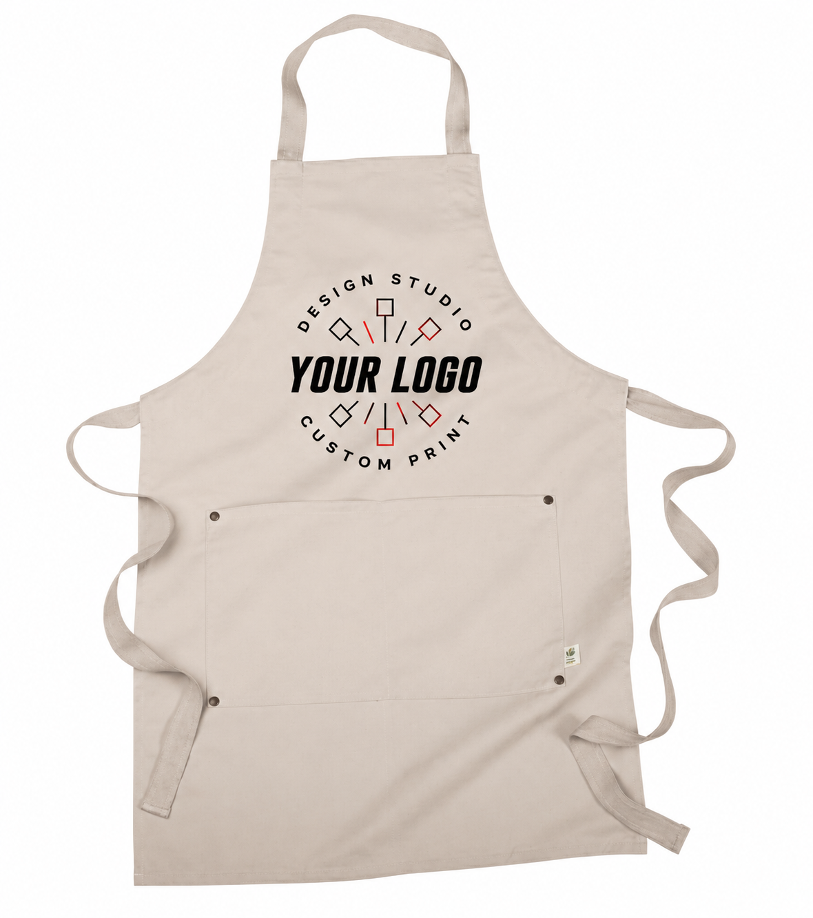 Sustainable Chef Apron – Recycled Material Logo Apron with Front Pocket