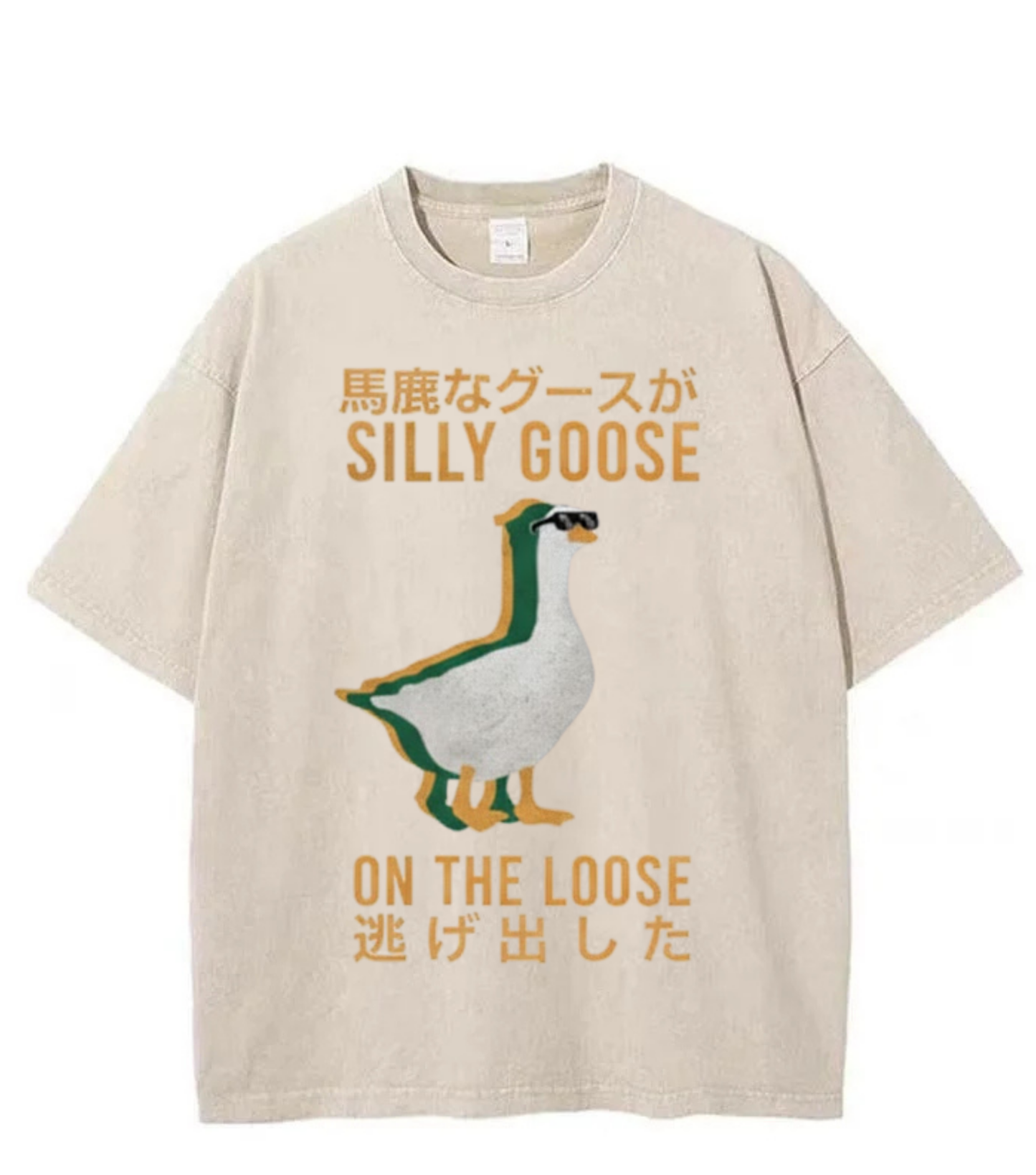 Washed Silly Goose Graphic Streetwear Tee
