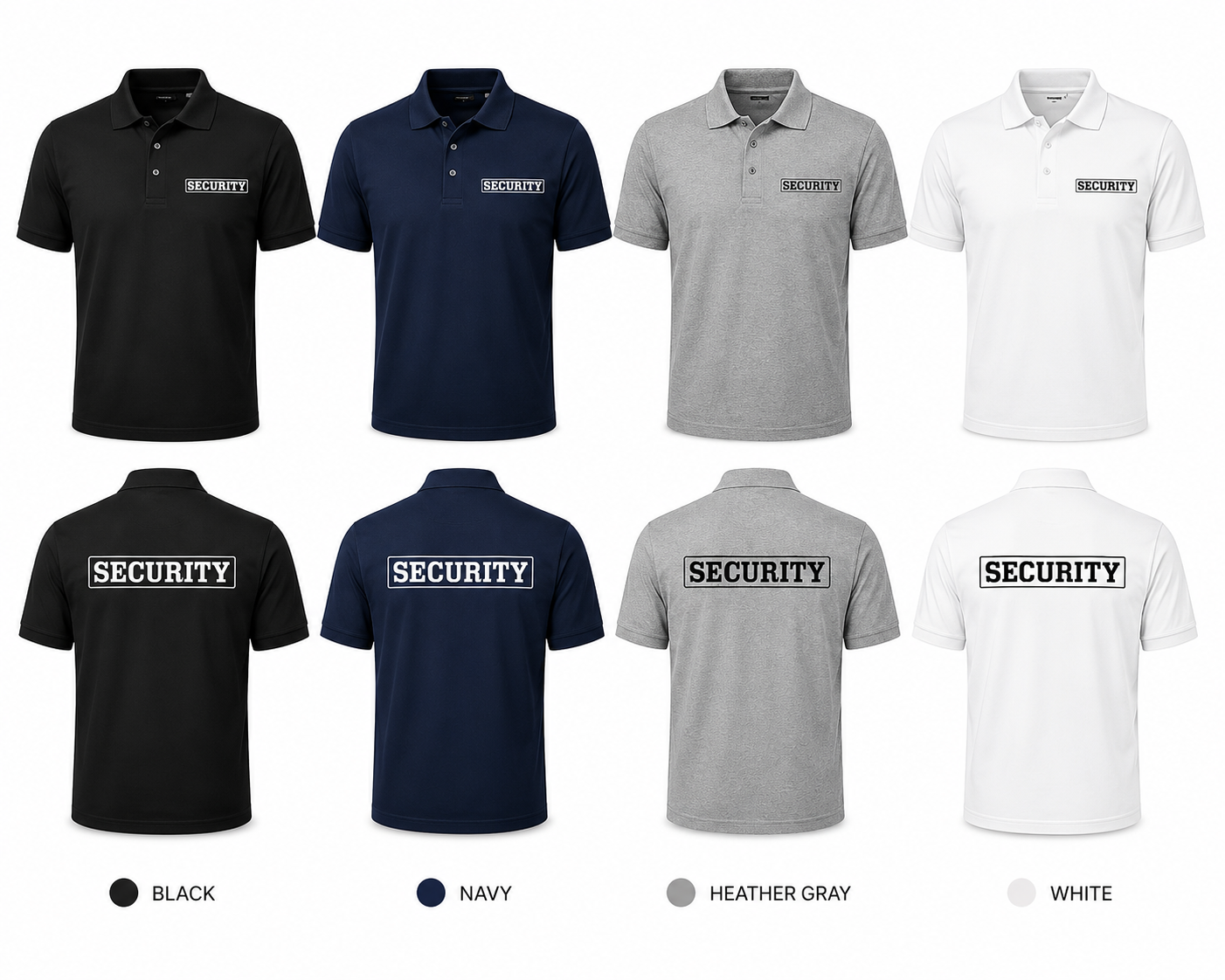 Security Polo Shirt with Front & Back Print – Professional Guard Uniform