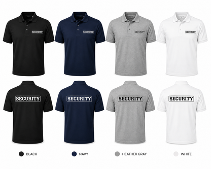 Security Polo Shirt with Front & Back Print – Professional Guard Uniform