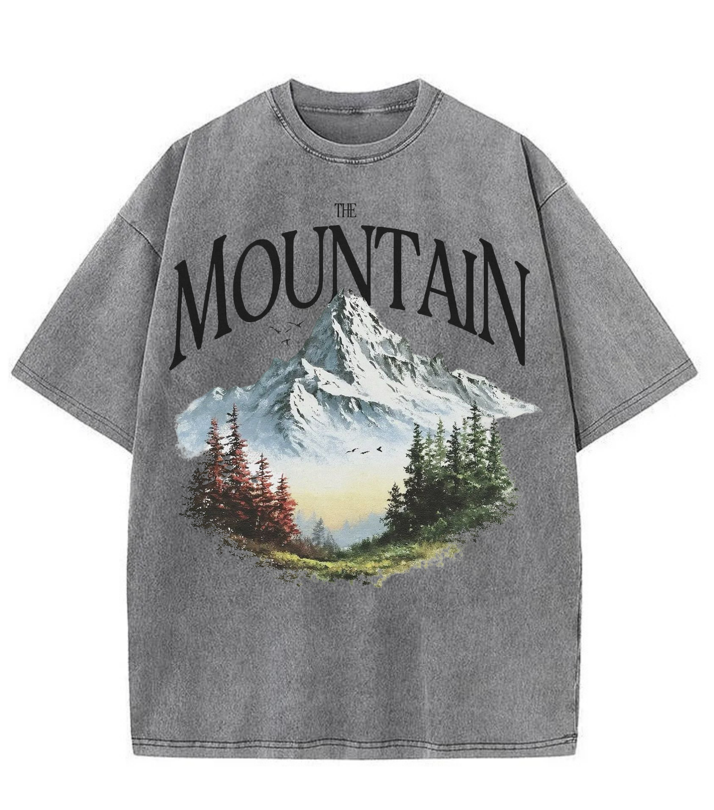Washed Mountain Nature Graphic Streetwear Tee