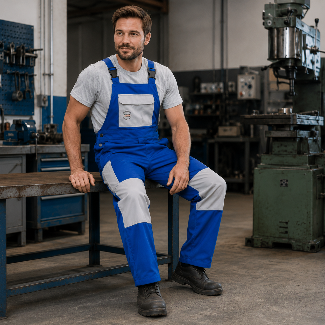 Cleaning Bib Overall Uniform with Logo – Professional Janitorial Workwear