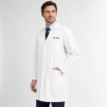 Personalized Doctor Lab Coat – White Medical Coat with Name Embroidery