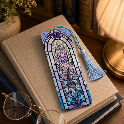 Stained Glass Floral Acrylic Suncatcher Bookmark