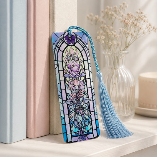 Stained Glass Floral Acrylic Suncatcher Bookmark