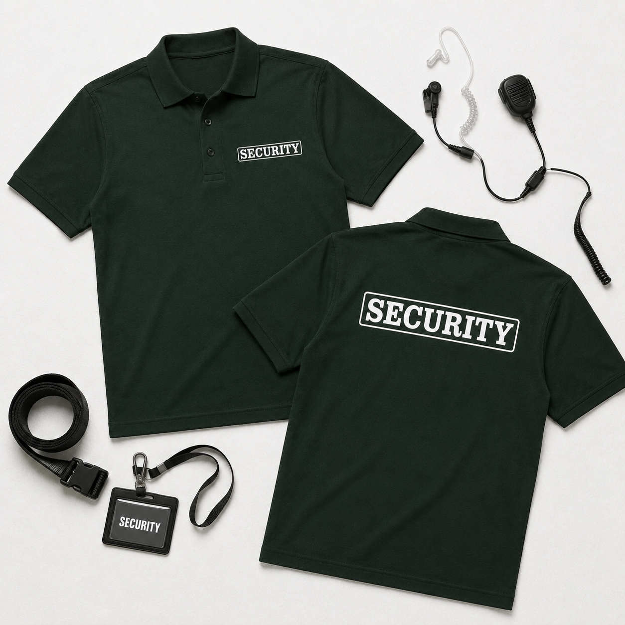 Security Polo Shirt with Front & Back Print – Professional Guard Uniform