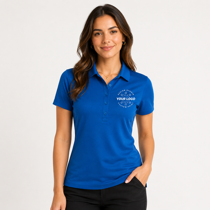 Women’s Performance Polo with Logo – UV Protection Sport Uniform Shirt