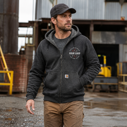 Custom Carhartt Hoodie with Logo – Clarksburg Full-Zip Workwear Hoodie