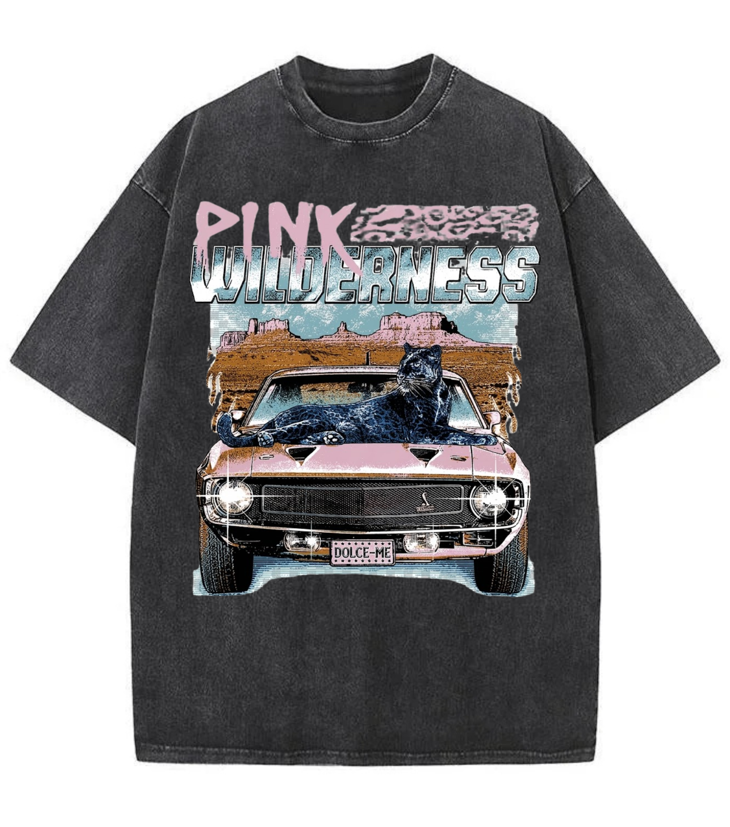 Washed Pink Wilderness Graphic Streetwear Tee