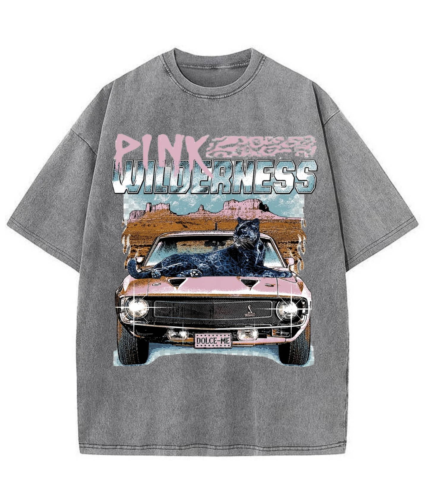 Washed Pink Wilderness Graphic Streetwear Tee
