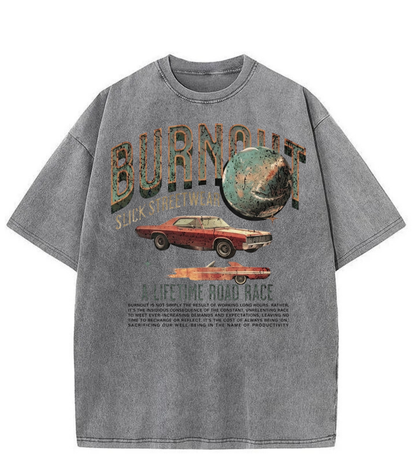 Washed Burnout Road Race Graphic Tee