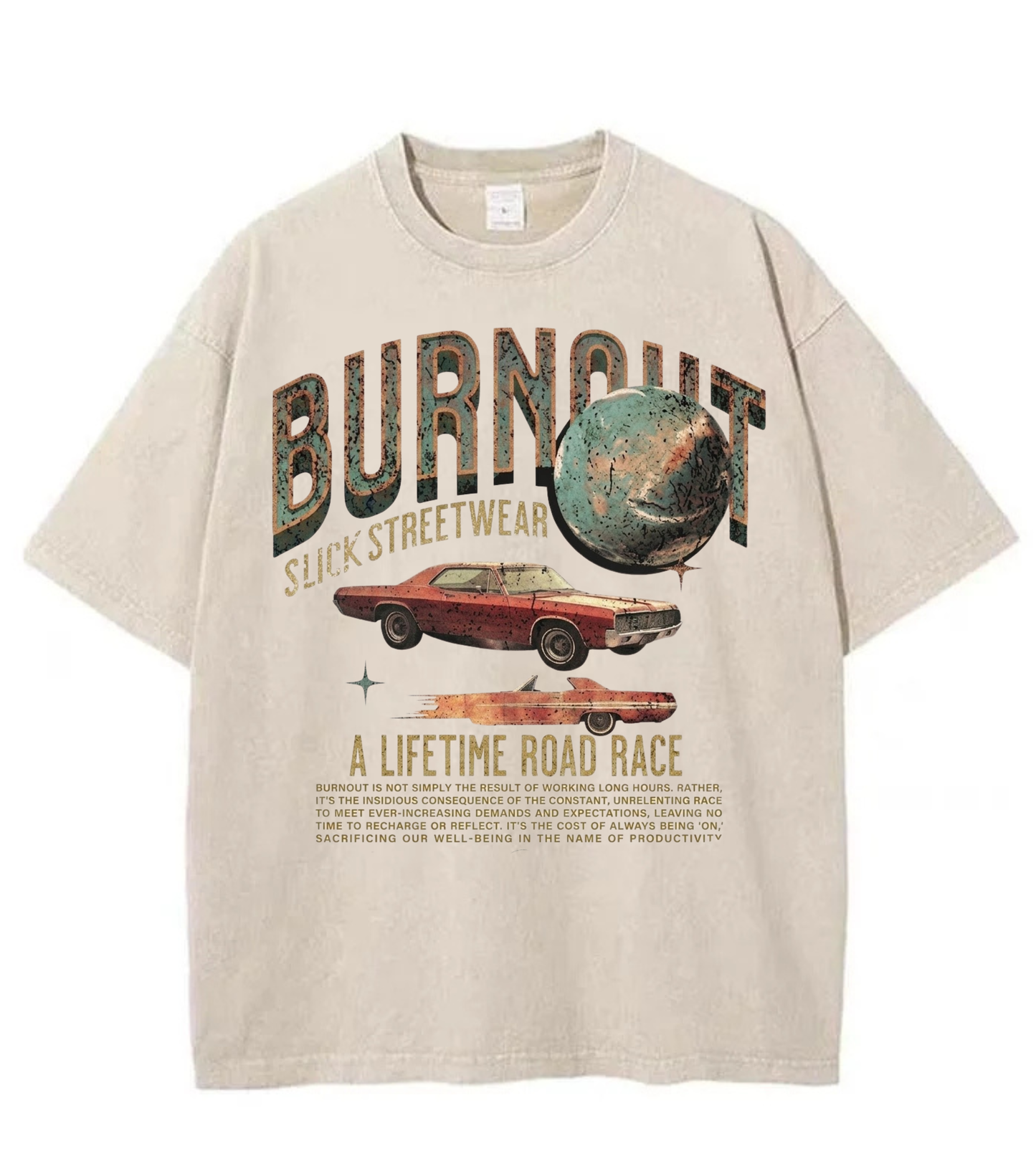 Washed Burnout Road Race Graphic Tee