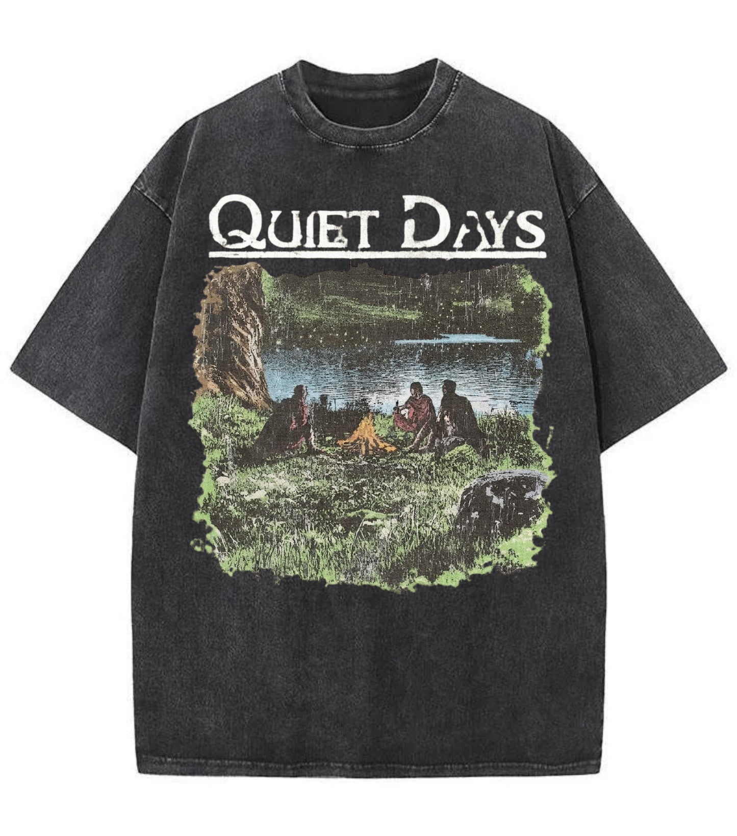 Washed Quiet Days Camping Graphic Tee