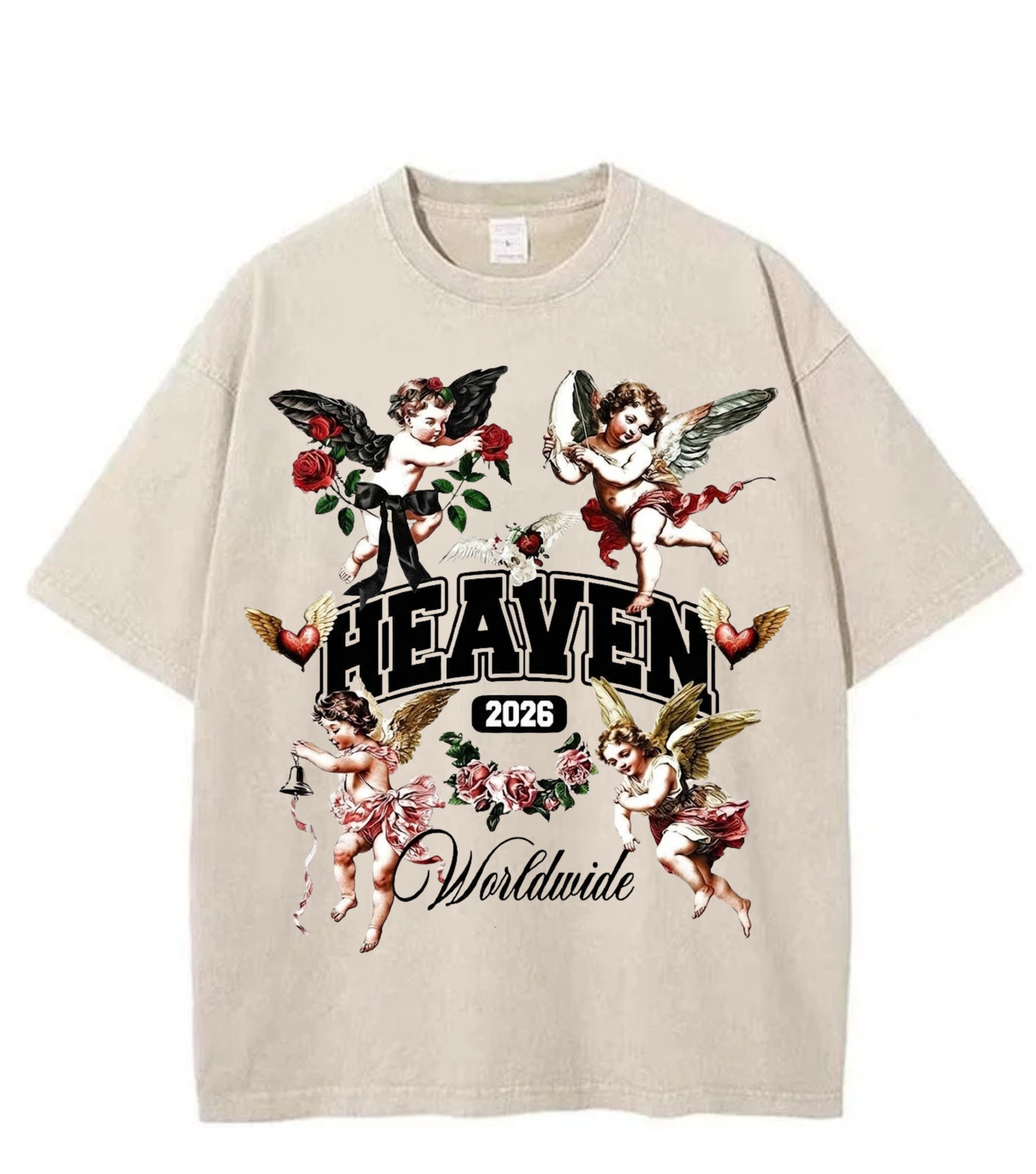 Washed Heaven Angel Graphic Streetwear Tee