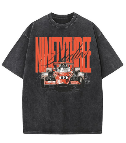 Washed Racing Car Graphic Streetwear Tee