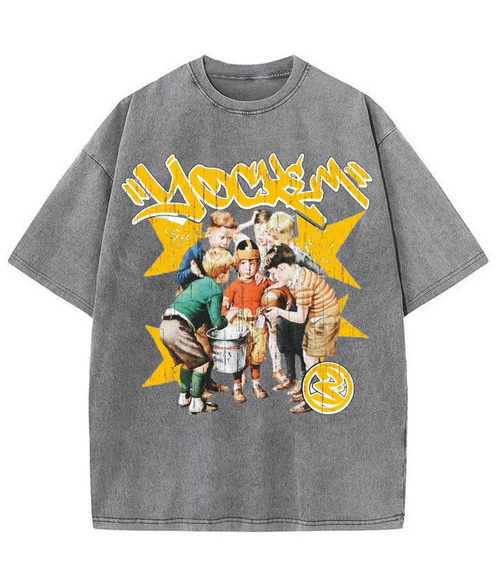 Washed Vintage Kids Sports Graphic Tee