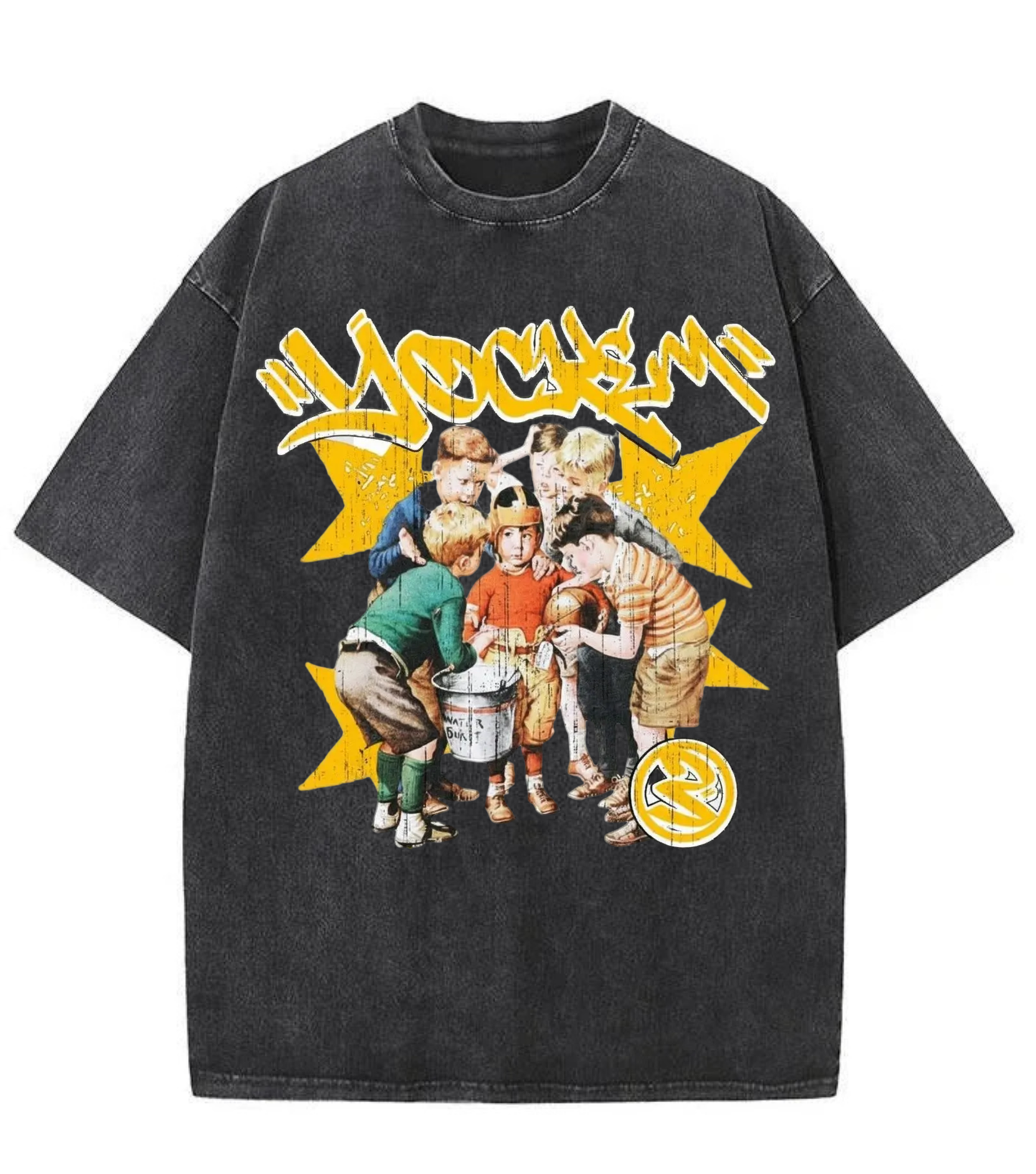 Washed Vintage Kids Sports Graphic Tee